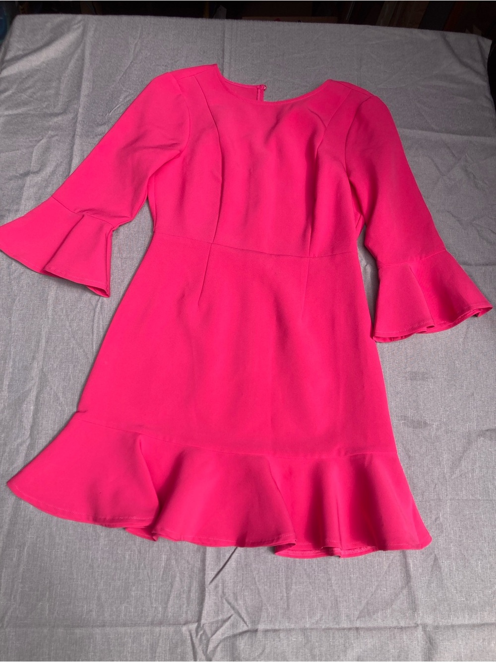Pink Ruffle Hem Fit-and-Flare Dress cocktail party XS coquette twee girly